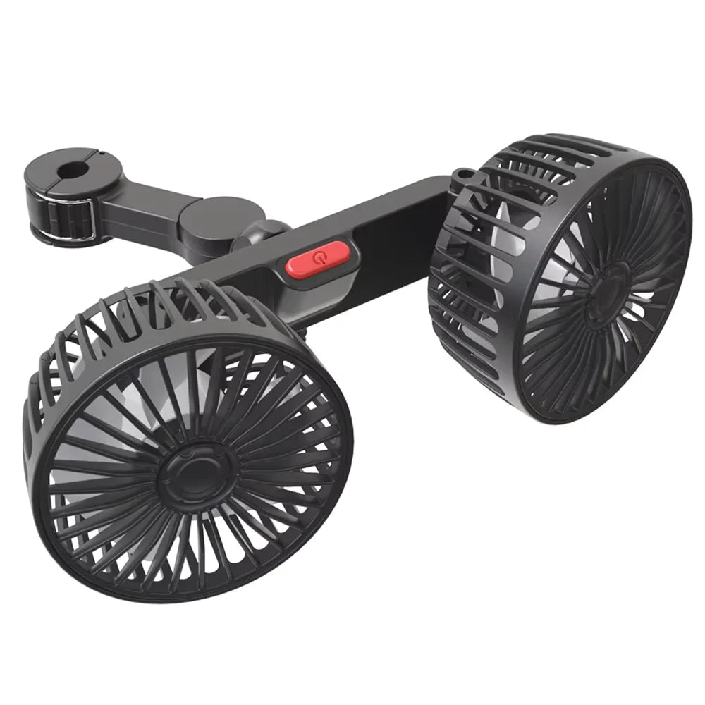 Car Fan 360° Adjustable 3 Head Air Fan Automotive Electric Fan USB/12V/24V Fan 2 Speeds Car Silent Fan For Home Desk Office&Car Oasis Select grey
