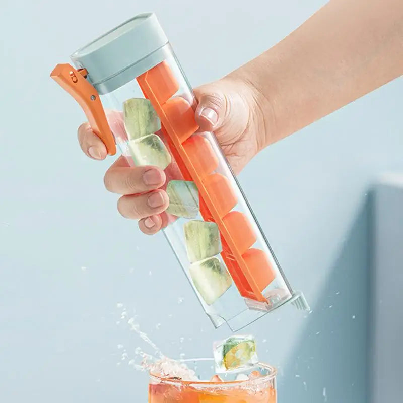 6 Compartment Press Type Ice Cube Molds Ice Trays for Freezer Square Ice Cube Mold with Bins Ice Trays with Lids Ice Maker Oasis Select