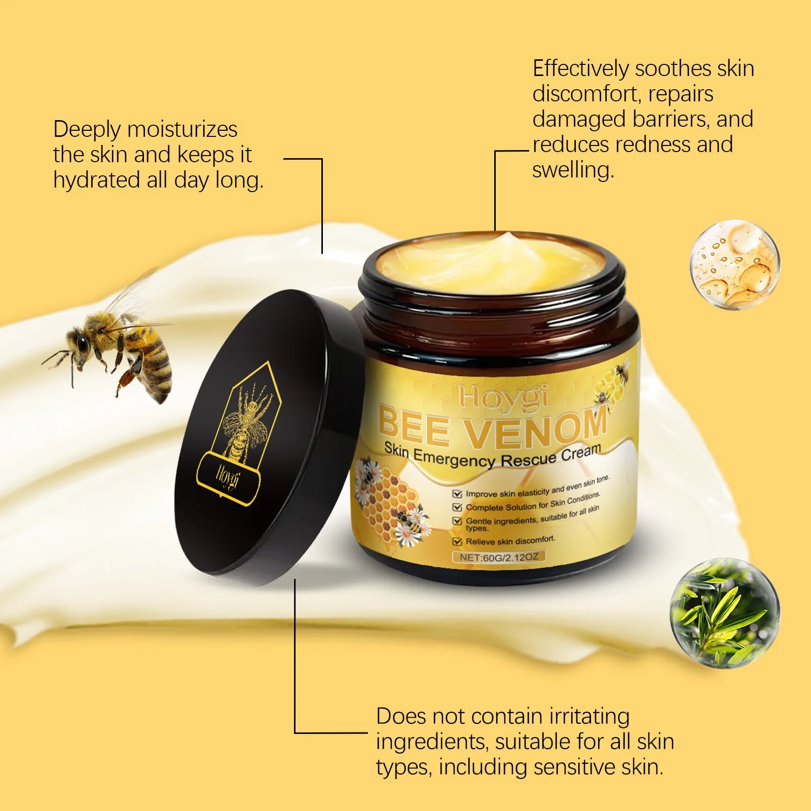 Hoygi Bee Venom Cream – Skin Barrier Repair & Moisturizer 60g
