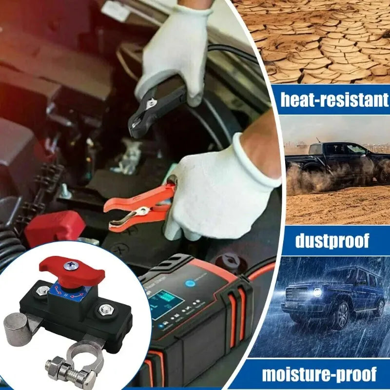 12V 24V Dual Voltage Battery Master Cut Off Switch Zinc Alloy Structure Negative Pole Disconnect Tool Free Knob PCB Design Oasis Select