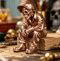 Skeleton Electric Welding Worker Figurine Gothic Style Edge Sitter Statue Skull Ornament for Home Office DeskShelf Display Decor Oasis Select Bronze workers 9.5x7x6.1cm