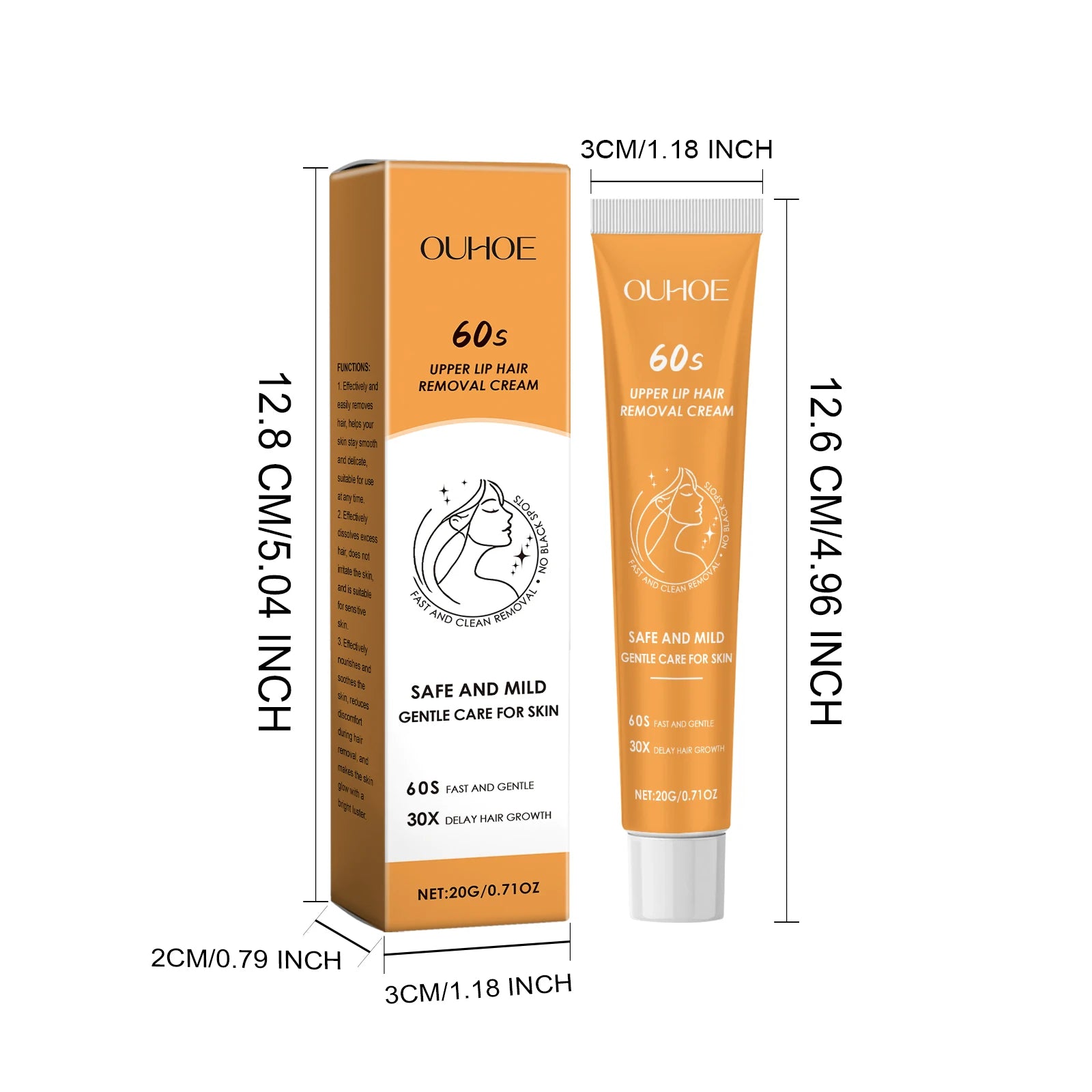 Painless Hair Removal Cream – Face, Body & Underarms Depilatory Cream Oasis Select