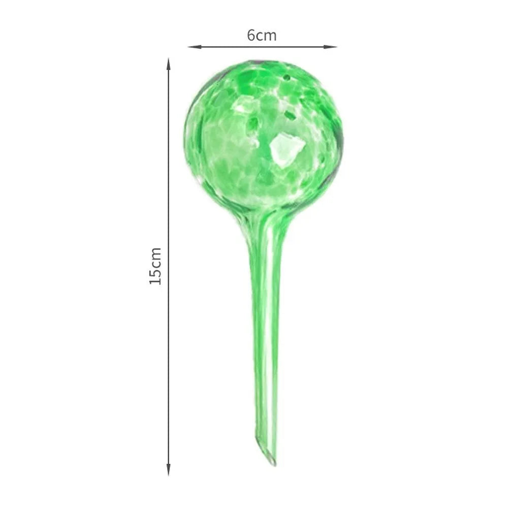 Glass Automatic Plant Watering Ball 100ml Bulb Shape Glass Auto Drip Irrigation System Colorful Automatic Watering Spike Oasis Select Green