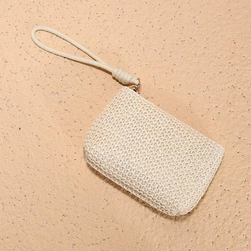 Straw Mini Coin Purse – Zipper Wallet & Card Holder for Women