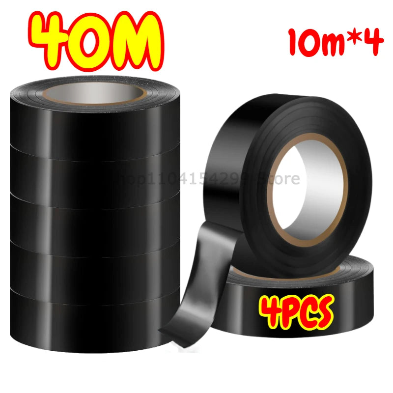 Cable Adhesive Tape Black Electrical Tape Insulating Tape Heat Resistant Waterproof Wire Harness Bundle Insulation Auto Wiring Oasis Select 4PCS-40M 10M 16mm