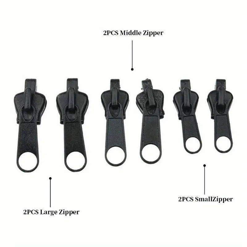 12/24/48pcs Quick Fix Zipper Slider Repair Tool, Reusable DIY Sewing Supplies for Clothes Bags Jackets Luggage Oasis Select 12pcs