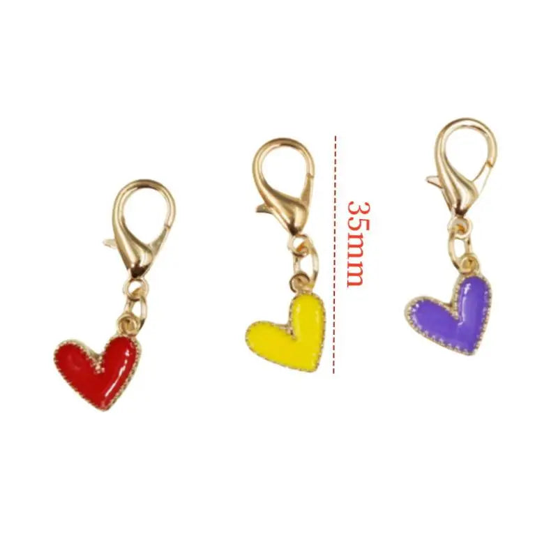 10pcs Cute Heart Shape Keychain Fashion Alloy Love Key Ring Portable Bag Pendant Car Key Holder for Women Girls Daily Accessory Oasis Select A