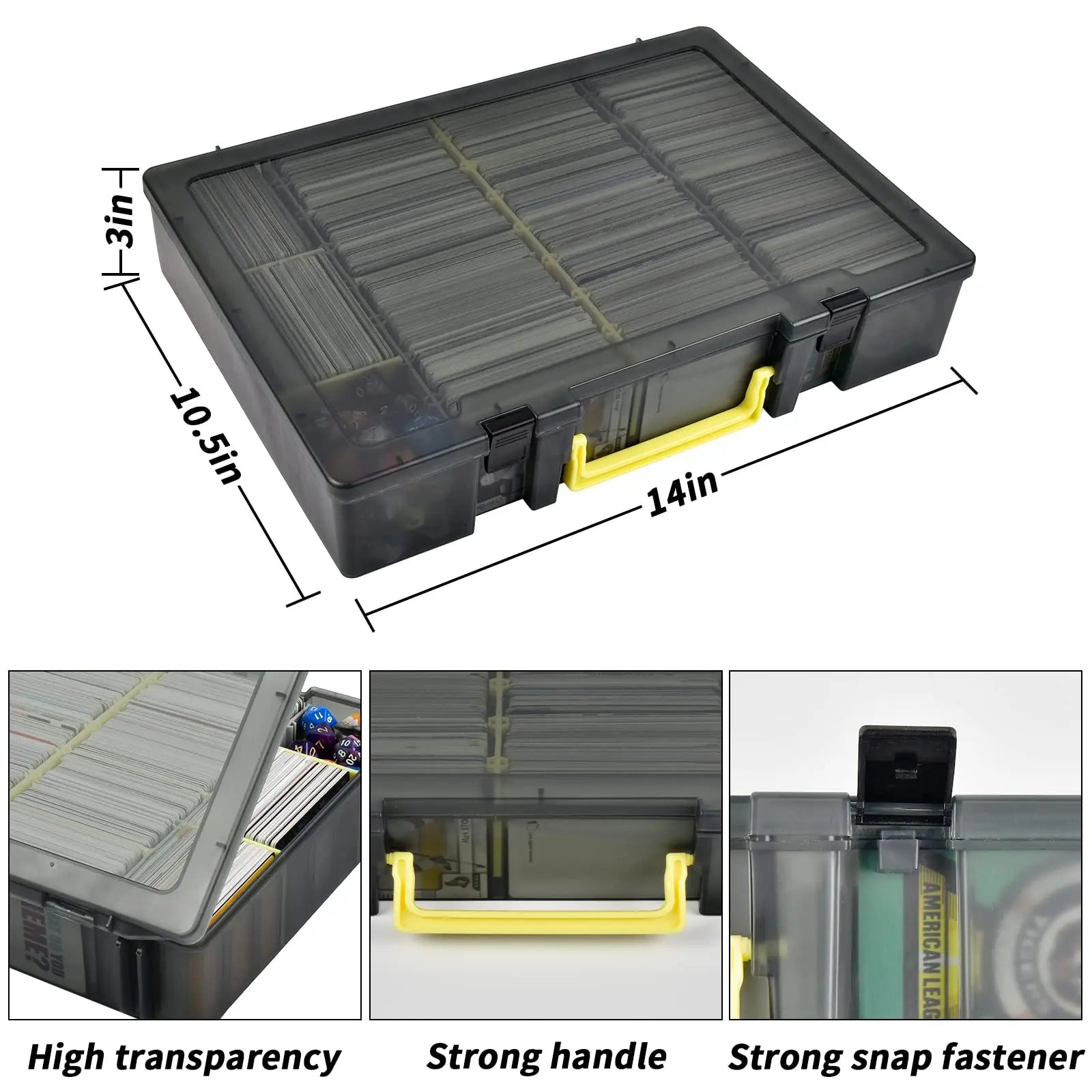 Clear Trading Card Storage Box – 2300+ Cards & 12 Dividers