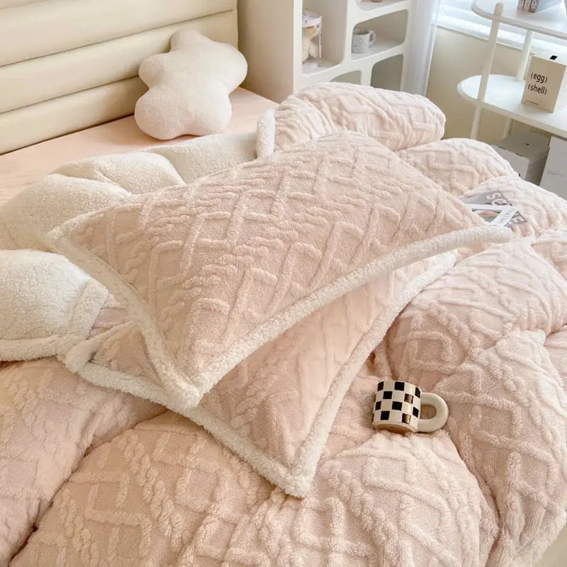2pcs Warm Winter Stripe Soft Velvet Pillow Cases Skin-friendly 48x74cm Dual-sided Pillowcases Pillow Cover Cushion Cover Bedding Oasis Select