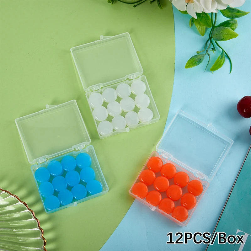 12PCS Silicone Ear Plug Reusable Silicone Wax Earplugs Swimming Moldable Earplugs Noise Reduction Cancelling Sleeping Protection Oasis Select