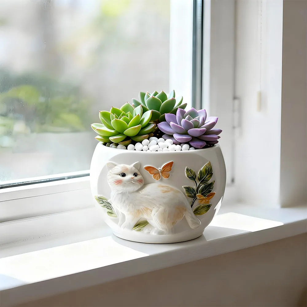 Cat Silicone Mold – DIY Flowerpot, Resin & Clay Ornament Mold