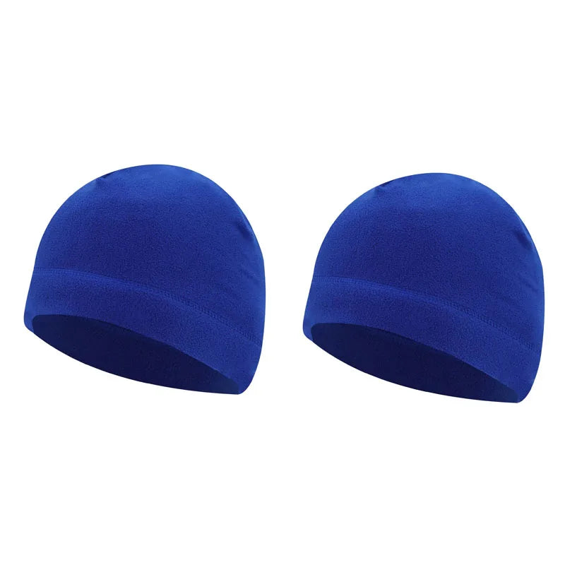1/2pcs Warm Beanie Hat Soft Men Women Ski Cycling Skin-Friendly Anti-Static Hiking Thermal Fleece Running Windproof Oasis Select 2pcs-Blue