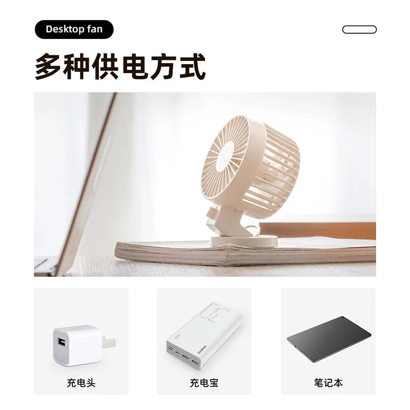 URGGU Mini USB Desktop Fan – Dual Blade Portable 5W Cooling