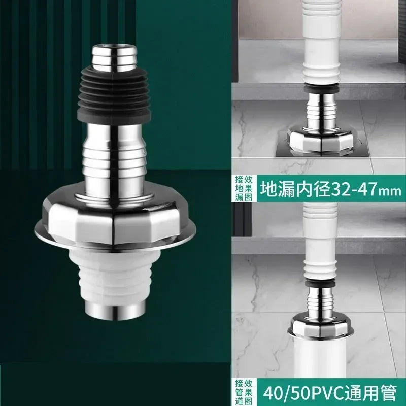 Washing Machine Floor Drain Adapter Anti-overflow Deodorant Snap Joint Universal Sewer Elbow Pipe Connector Bathroom Accessories Oasis Select B
