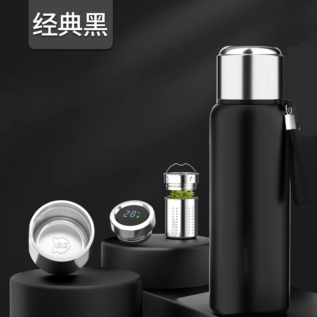 Stainless Steel Smart All-Steel Vacuum Cup Large Capacity Tea and Water Separation Portable Outdoor Sports Bottle Thermos Oasis Select Temperature display 1 1200ml