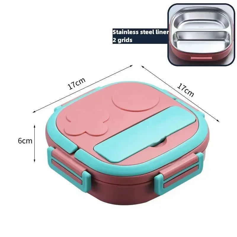 304 Stainless Steel Bento Box – Leakproof Kids Lunch Box Stainless Steel Bento Box Oasis Select Pink 2 grids 2