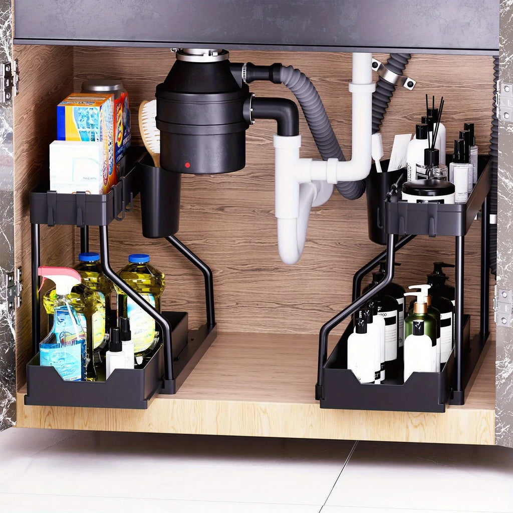 Multi-layer Pull-out Finishing Seasoning Household Kitchen Rack Bathroom Sink Layered Sundries Storage Rack Oasis Select