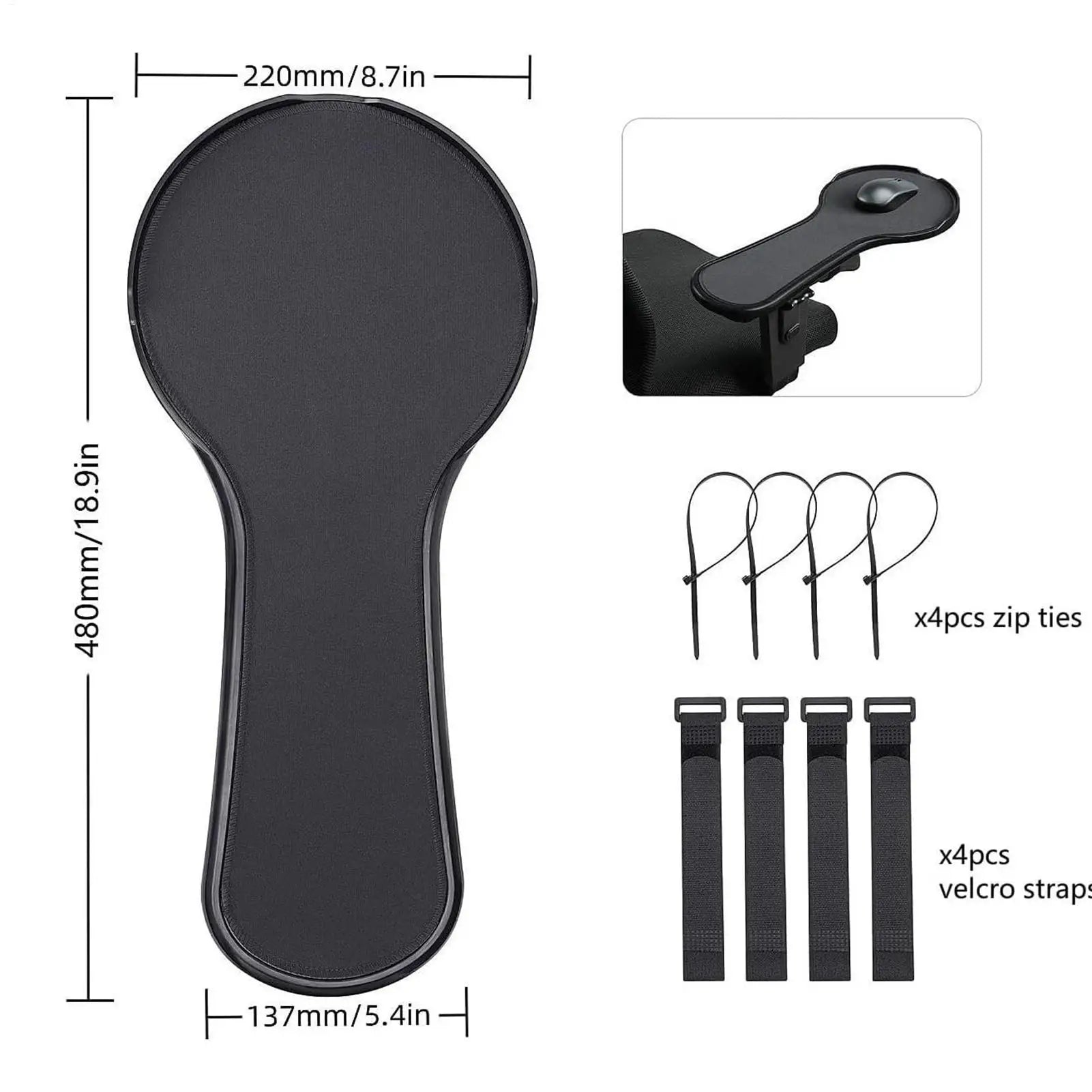 Armrest Desk Extender Computer Arm Support Pad Ergonomic Design Chair Attachment Extension Elbow Mat for Offices Home Apartment Oasis Select
