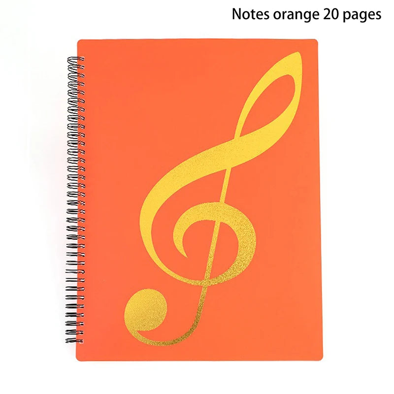 New Flexible 20 Pages Piano Music Score Folder A4 Music Book Clip Sheet Note Folder Piano Paper Sheets Music Binder For Practice Oasis Select 33cm orange