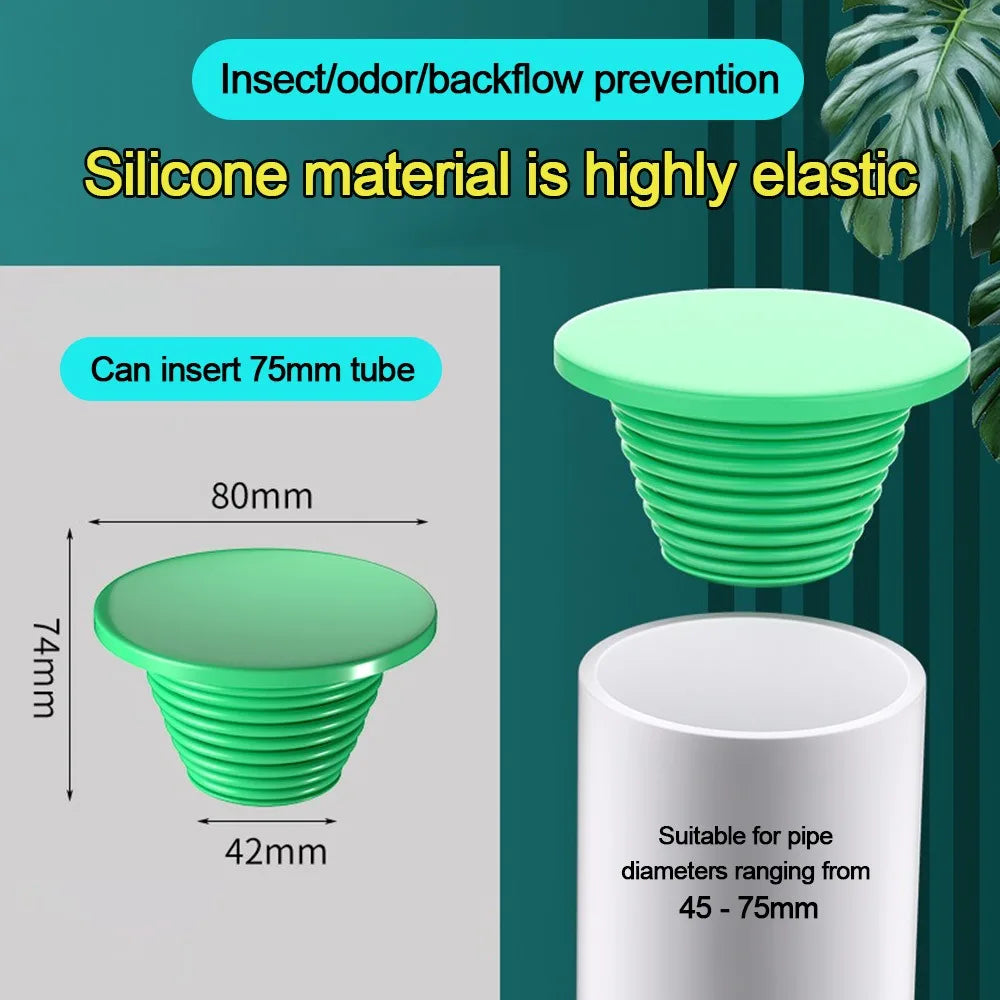 Silicone Sewer Pipe Sealing Ring Anti Odor Conical Shape Water Pipe Plug Anti-clogging Sewer Seal Hole Sealing Plugs Oasis Select LV3