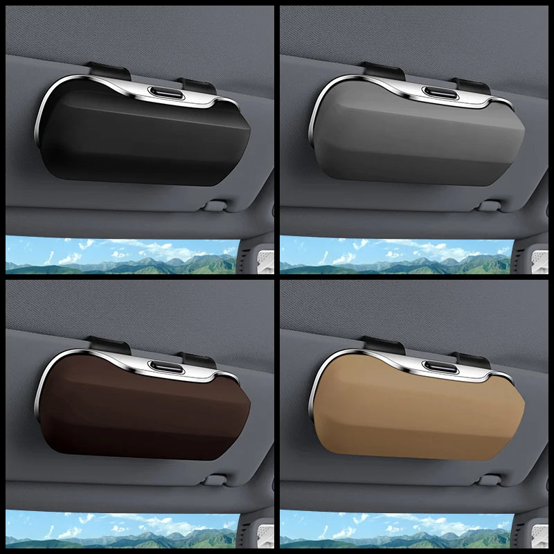 Car Sun Visor Glasses Holder | Press-Button Eyeglass Case