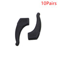20pcs Anti-slip Silicone Ear Grip Glasses Eyeglasses Leg Ear Hook Stopper Bracket Fastener Accessories Temple Tip Eyewear Holder Oasis Select Black