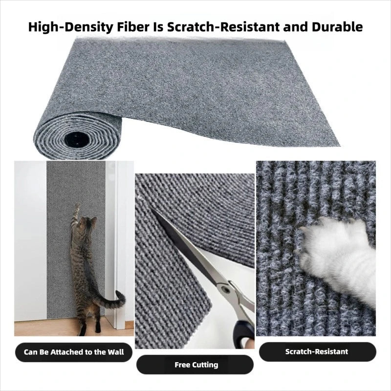 DIY Self-Adhesive Cat Scratching Mat Trimmable Cat Carpet Cat Scratching Carpet Corner Wall Cat Scratch Sofa Furniture Protector Oasis Select