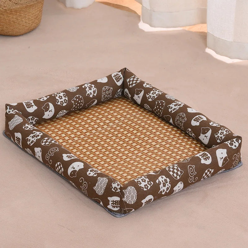 Pet Ice Mat, All-season Dog Bed Mat, Summer Cooling, Wear-resistant, Square Pet Bed Oasis Select Coffee cat S 39x27cm
