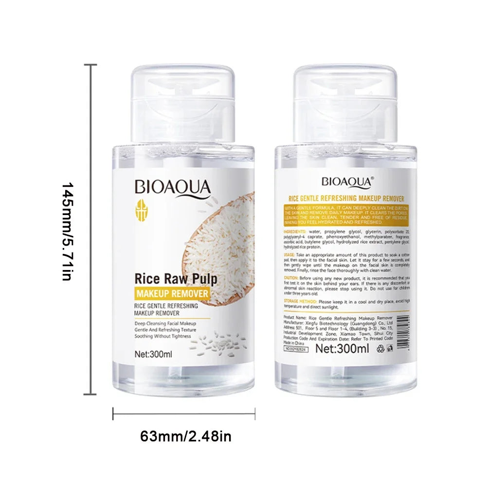 Rice Puree Mild Refreshing Makeup Remover 300ml Deep Cleansing Water Hydrating Blackhead Removal Gentle Facial Skincare Oasis Select