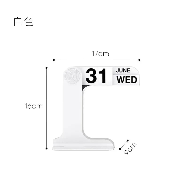 Ins Creative Flippable Calendar Rotatable Desk Calendar Art Crafts Ornaments Home Decoration Accessories for Livingroom Office Oasis Select White