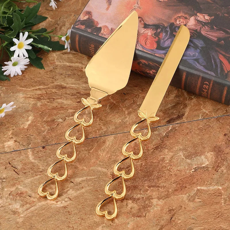 2Pcs Wedding Cake Knife and Shovel Pizza Bread Knife Wedding Supplies Cake Knife Triangle Bread Shovel Baking Tools Oasis Select Style 6