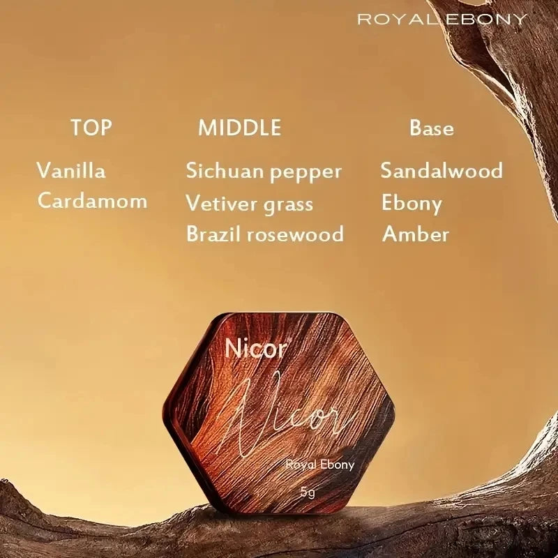 NICOR Men's Solid Perfume Balm – Portable EDP Fragrance 5g Solid Perfume Balm Oasis Select Royal Ebony