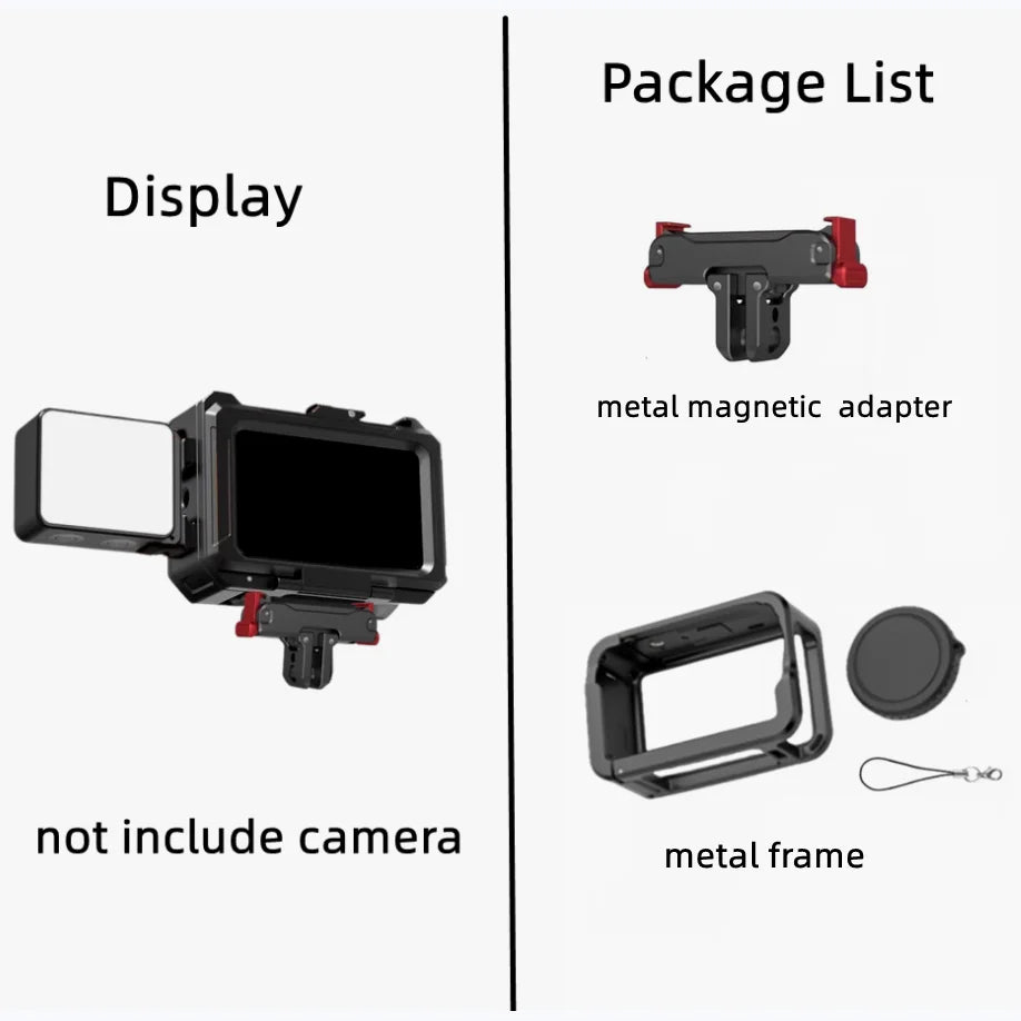 DJI Action 6 Aluminum Metal Cage | Cold Shoe Quick-Release