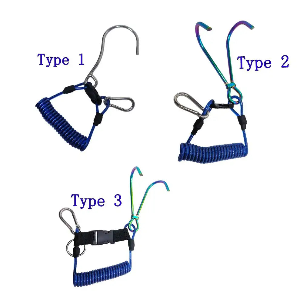 Heavy-duty 316 Stainless Steel Retractable Scuba Sigle/Double Reef Drift Hook with Carabiner Oasis Select