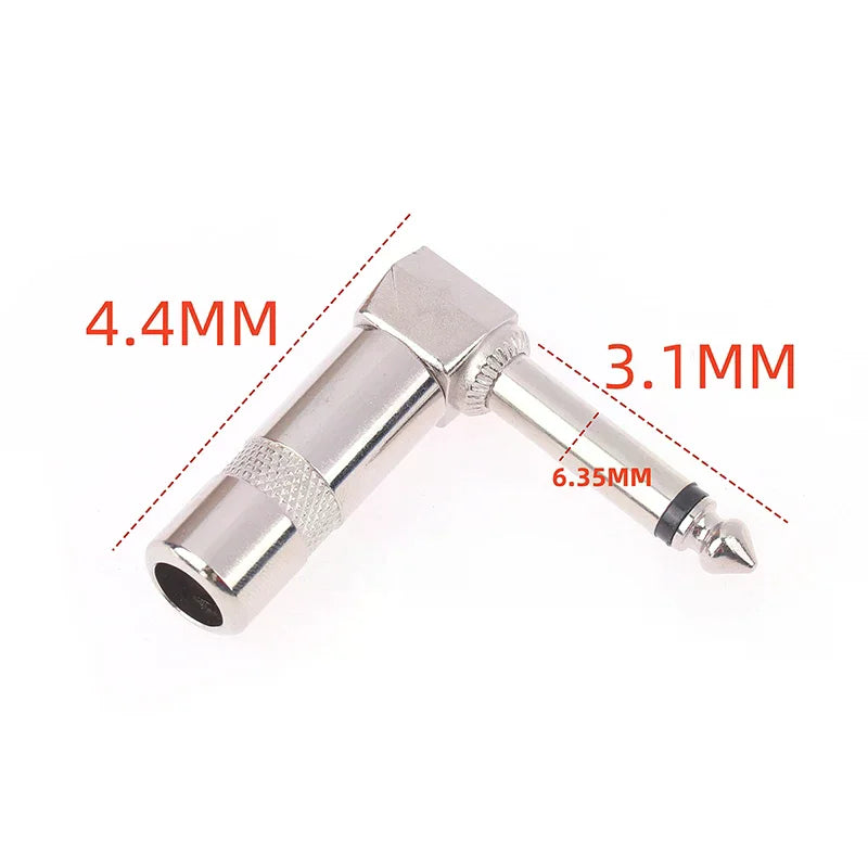 6.35mm Right Angle Mono Audio Jack | 90° Guitar Solder Plug