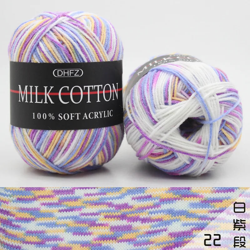 DIY Three Strands Graded Section Dyed Wool Medium Fine Cotton Thread