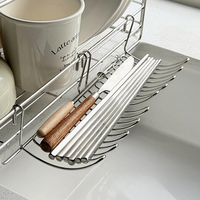 1/2pcs Stainless Steel Drain Basket Expansion Small Hanging Rack,Stainless Steel Storage Rack for Kitchen Sink,Space Saving Oasis Select