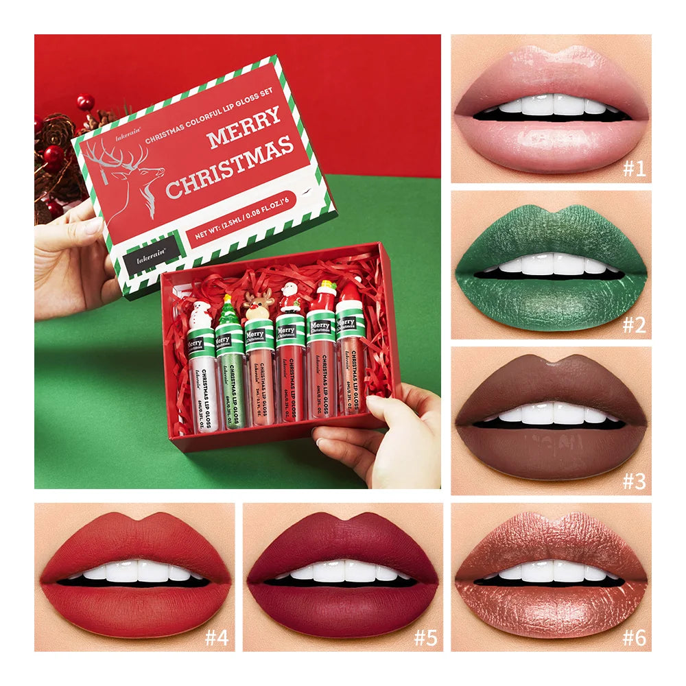 Christmas Colorful Lip Gloss Jelly Tint for Lips Lip Glow Oil Long Lasting Lip Inks Lipgloss Women's Gloss Ink Clear Makeup Gift Oasis Select