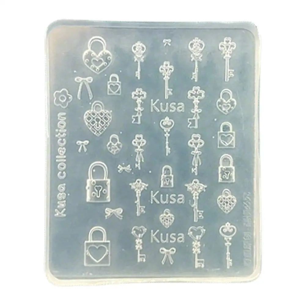 3D Silicone Nail Art Mold – Butterfly, Key, Lock & Resin Silicone Nail Mold Oasis Select C