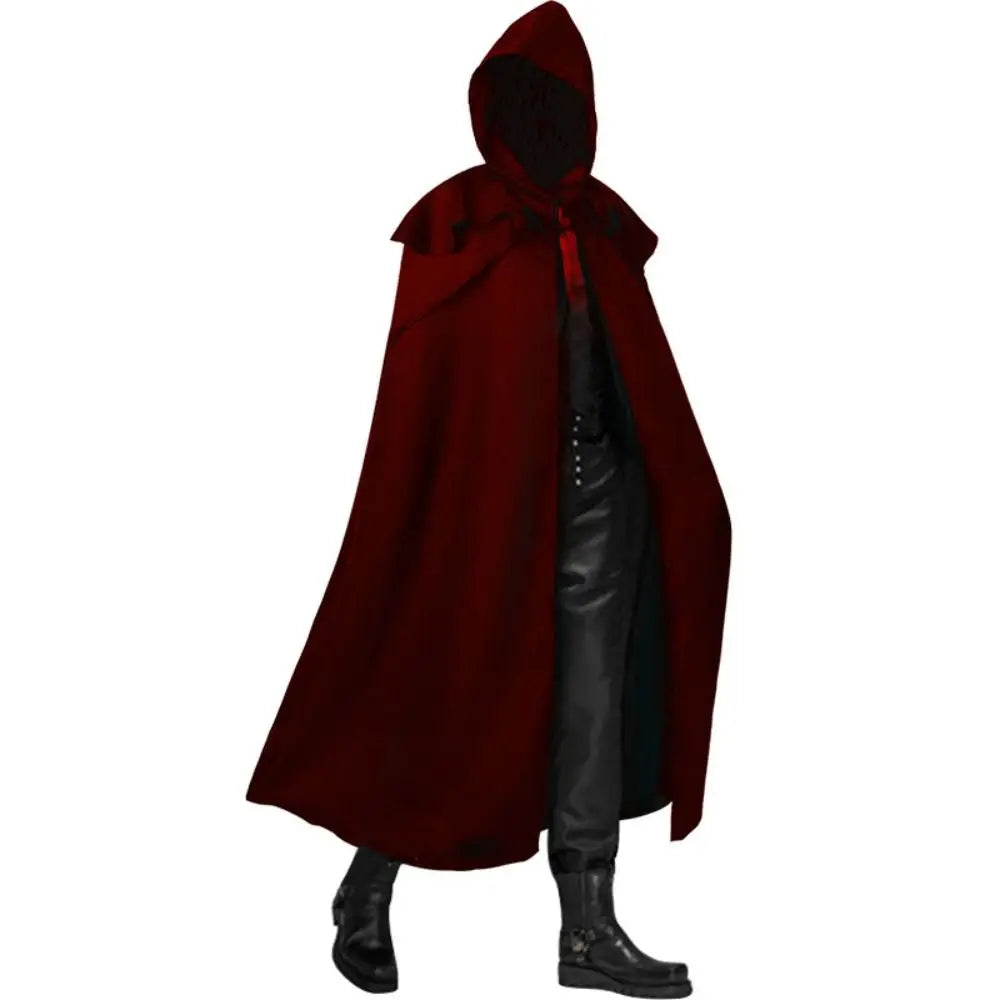 Halloween Hooded Cloak Gothic Long Robe Knight Pirate Costume