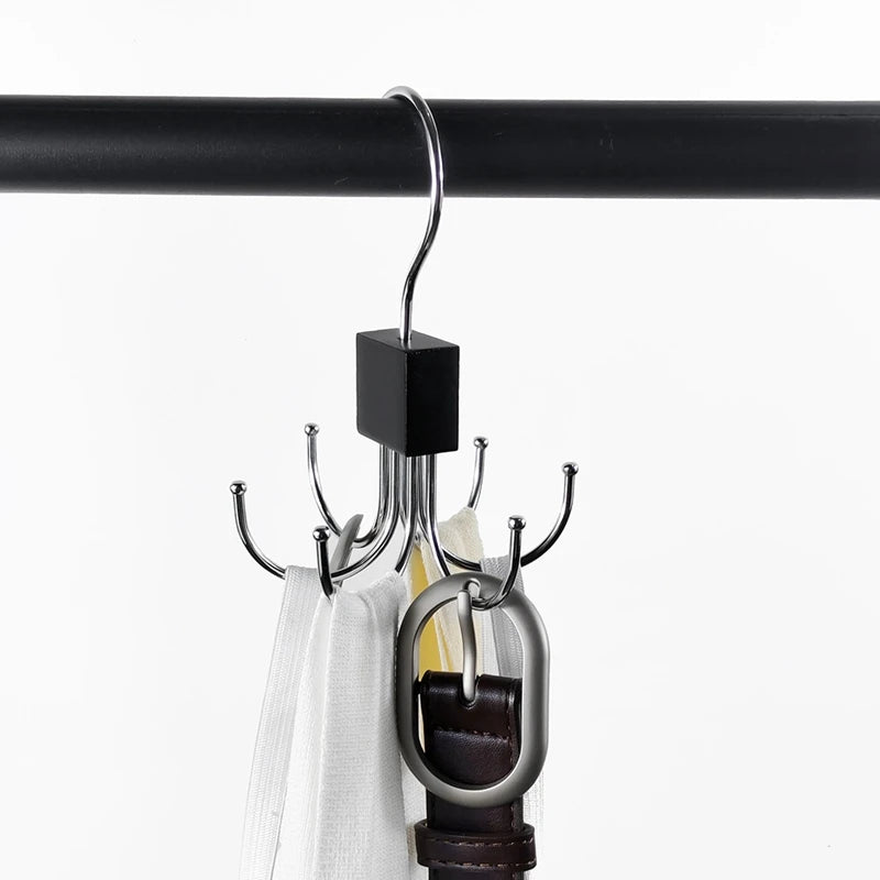 WISH 360-Degree Rotating Hook With 6 Hooks, Used For The Receiver Of Wardrobe, Coat, Belt And Closet Oasis Select