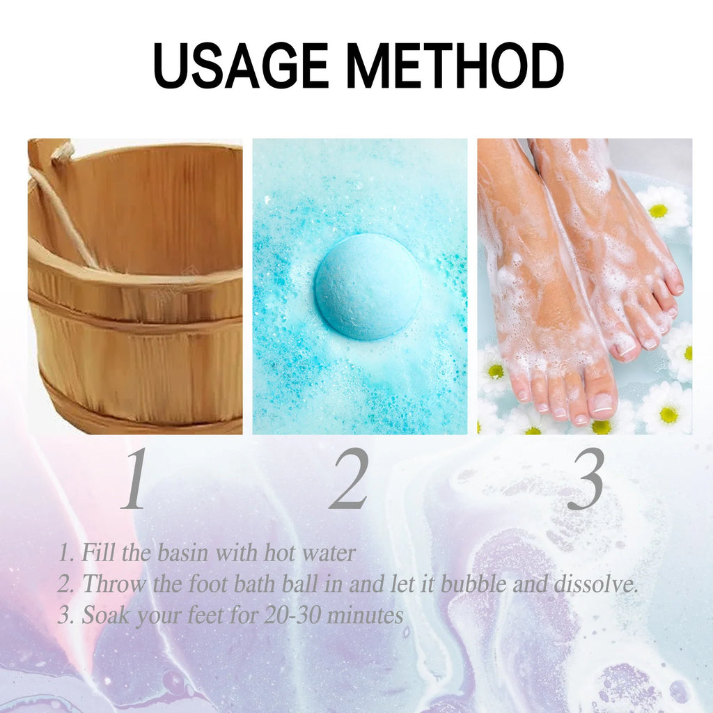 Lavender Foot Bath Ball Skin Relaxing Deep Moisturizing Improve Insomnia Rich Essential Oil SPA Handmade Feet Bath Balls 6/12pcs Oasis Select