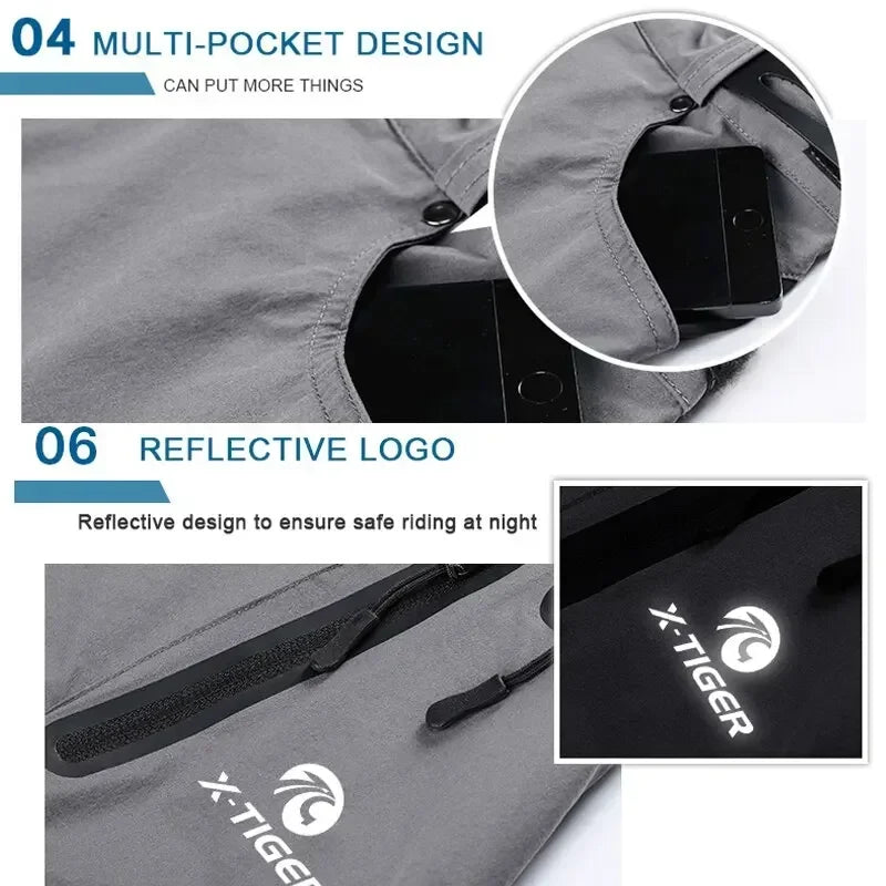 X-TIGER Mountain Bike Shorts Multi-Pockects Breathable Loose MTB Racing Motocross Cycling Pants Outdoor Waterproof Sports Pants Oasis Select