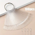 50pcs/100pcs Transparent Nail Swatch Sticks Kit - Reusable False Nail Sample Display Palette, Gel Polish Color Practice Tools Oasis Select 100pcs