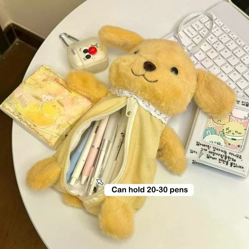 1Pcs Cute Plush Pen Bag Cartoon Doll Pencil Case Large Capacity Stationery Organizer Students Oasis Select