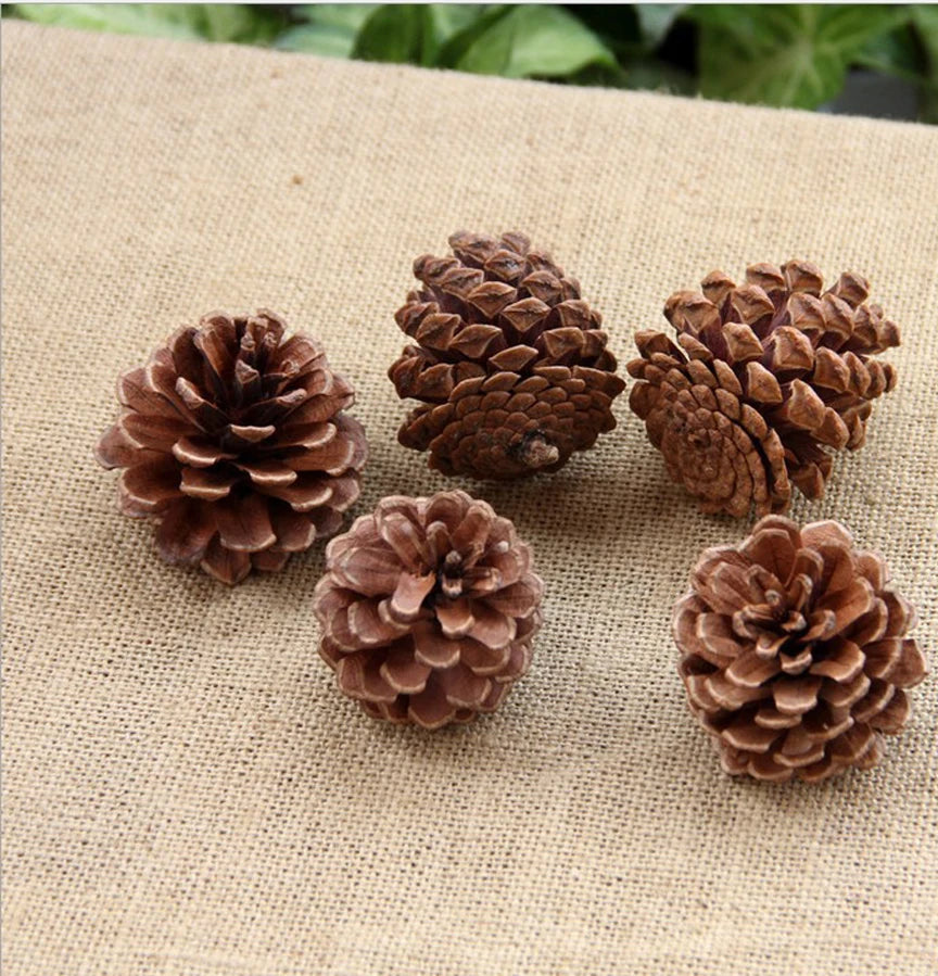 Pinecone Christmas Tree Ornaments 9-Pack | Rustic Wood Decor