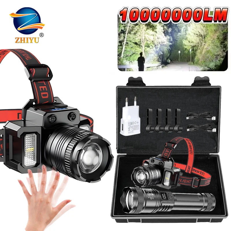 Powerful LED Headlamp USB Rechargeable Telescopic Zoomable Headlight Outdoor Waterproof Work Head Lamp High Lumen Head Torch Oasis Select