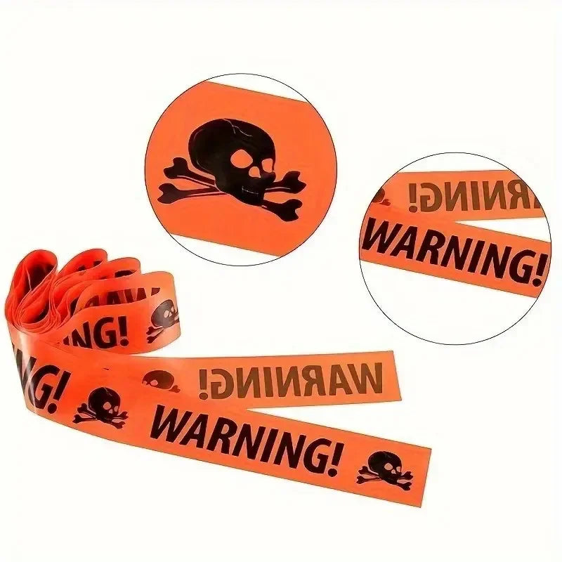 1-10Roll Halloween Caution Tape Danger Warning Barricade Safety Line for Outdoor Yard Decoration Scene Props Spooky Party Supply Oasis Select