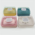 Clamshell Soap Box with Drain & Clear Lid | Cute Cartoon Design