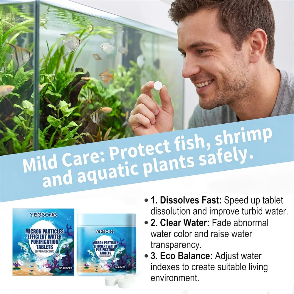 Aquarium Water Clarifier Tablets – Clears Cloudy Fish Tank Fast